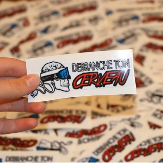 Lot de 3 stickers " Débranche ton cerveau " Rutpure