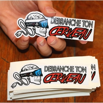 Lot de 3 stickers " Débranche ton cerveau " Rutpure