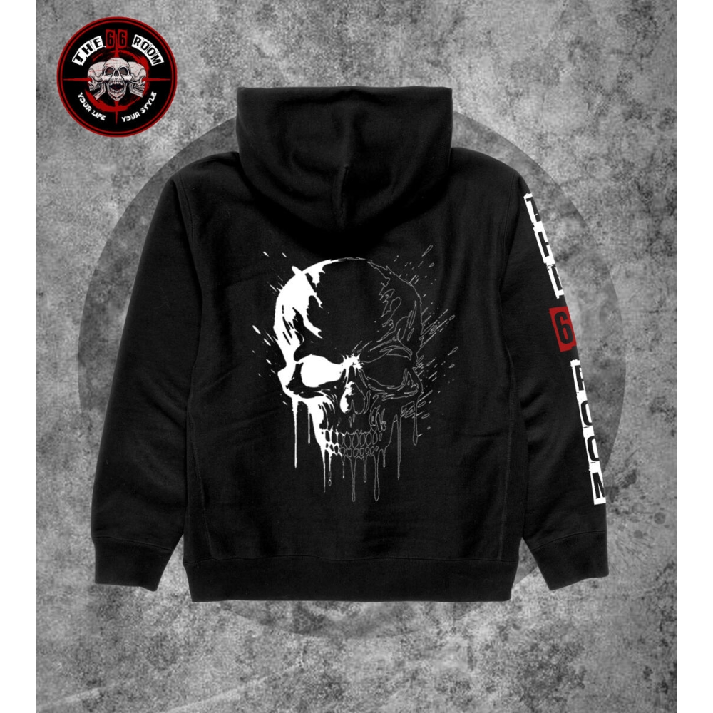 Veste Zippée à Capuche "B&W Skull 2"
