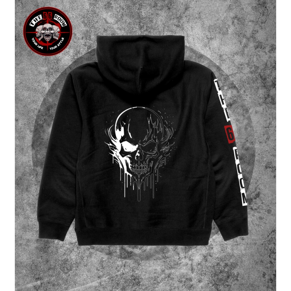 Veste Zippée à Capuche "B&W Skull 3"