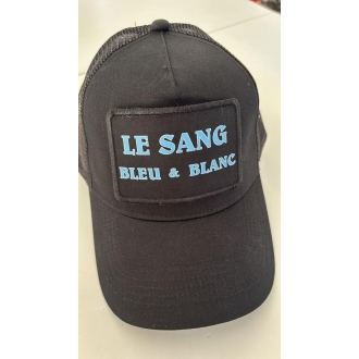 Casquette Trucker Noir "Le sang bleu et blanc" Marseille