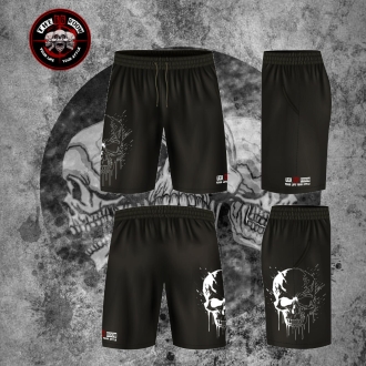 Short sport homme "B&W Skull 2"