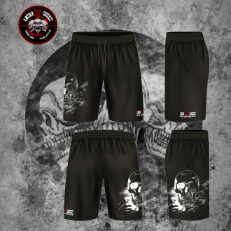 Short sport homme "B&W Skull 1"