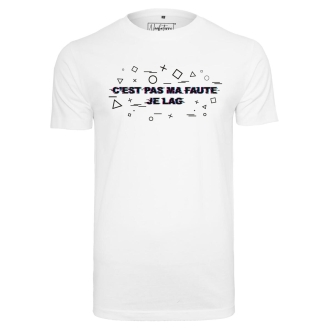 T-shirt Blanc Noob a terre " Je lague " - Officiel