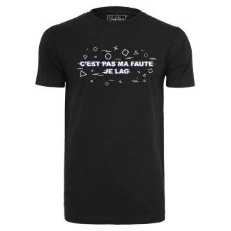T-shirt Noir Noobaterre " Je lag " - Officiel