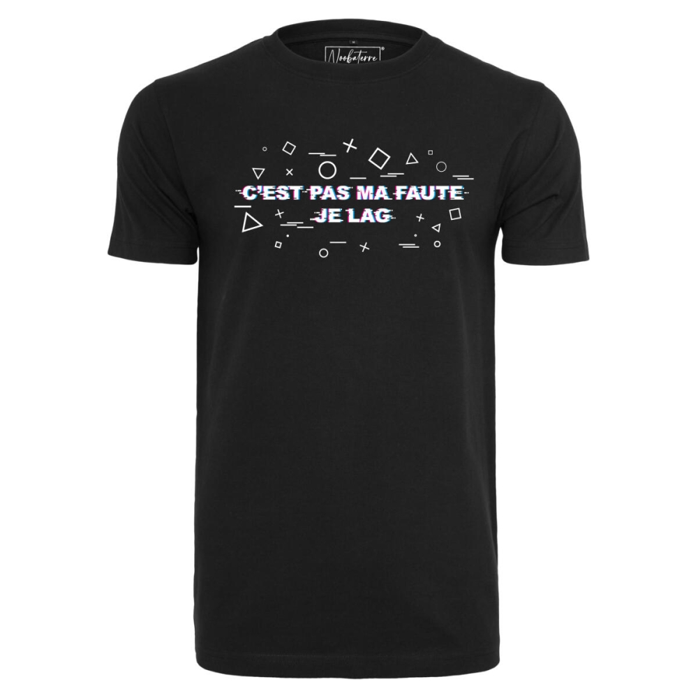 T-shirt Noir Noobaterre " Je lag " - Officiel