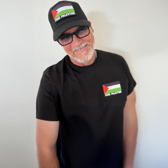T-shirt Noir " Free Palestine " drapeau