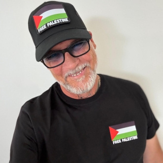 T-shirt Noir " Free Palestine " drapeau