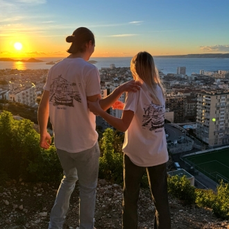 Tee-shirt " Notre Dame de la Garde " - Marseille en Bleu