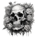 T-Shirt Femme "Flower Skull3"