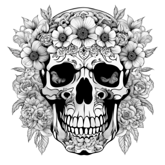 T-Shirt Femme "Flower Skull1"