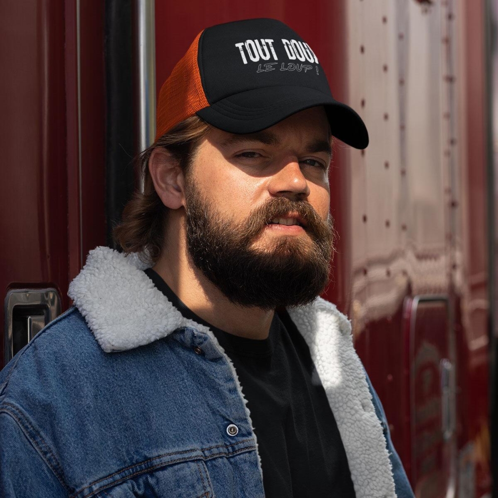 Casquette Trucker Snapback Orange - Papy Gaming -TDLL - Tout doux le loup