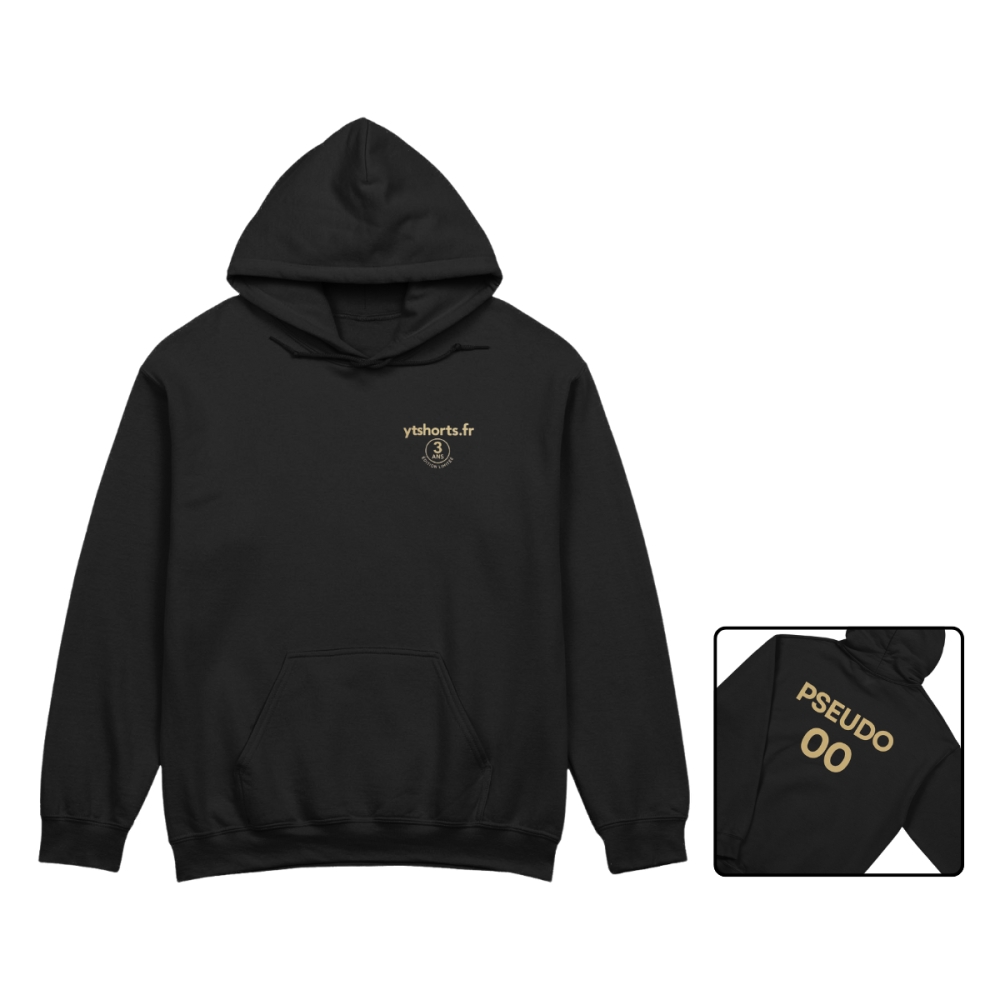 PERSONNALISABLE - Sweat à capuche ytshorts.fr "Collector 3 ans"