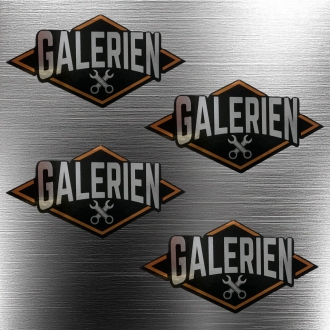 Lot de 4 Stickers Galérien logo effet Argent - Jorian Ponomareff