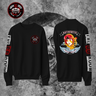 Sweatshirt Femme "Authentic Biker Girls" Noir