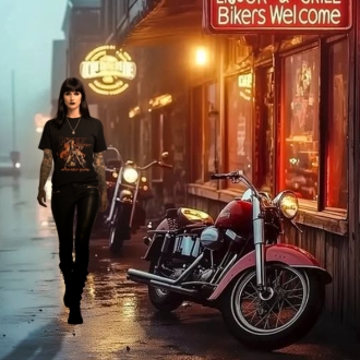 Tshirt Femme "Badass Girl" Noir