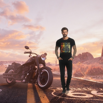 Tshirt Homme "Vintage" Noir