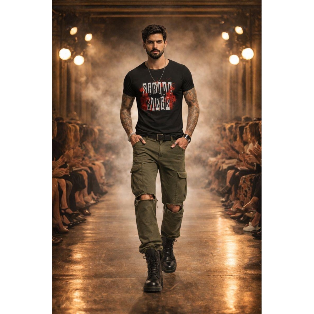 Tshirt Homme "Serial Biker" Noir