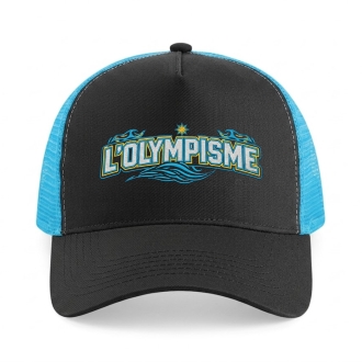 Casquette Trucker filet Bleu ciel (Design au choix)
