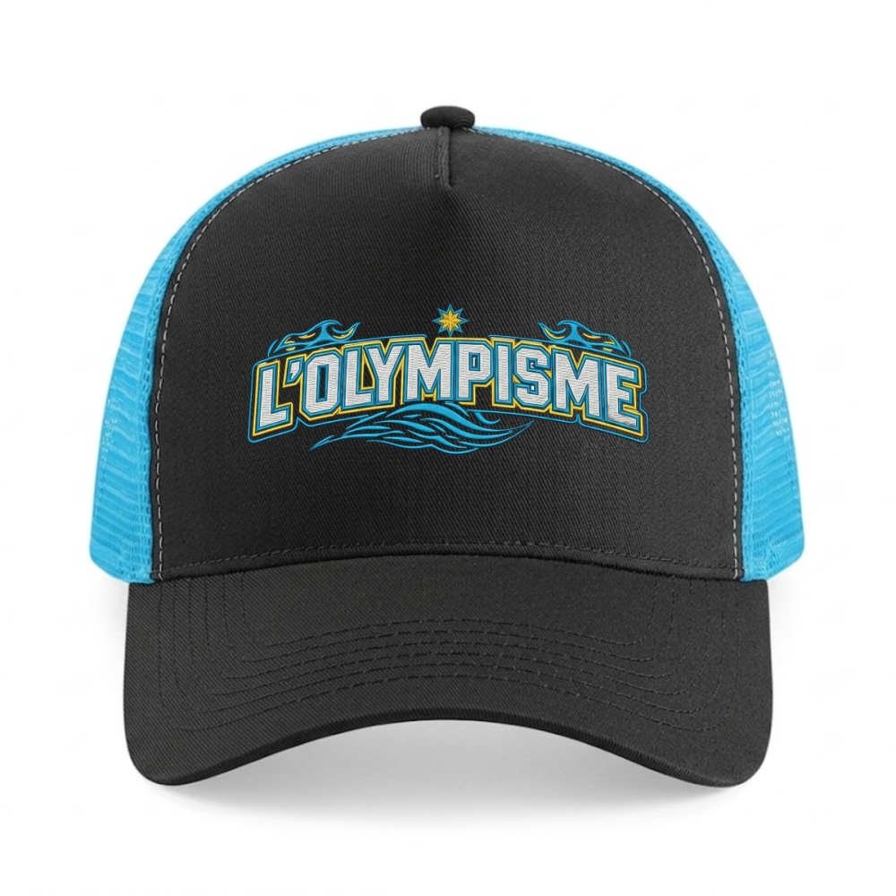 Casquette Trucker filet Bleu ciel (Design au choix)