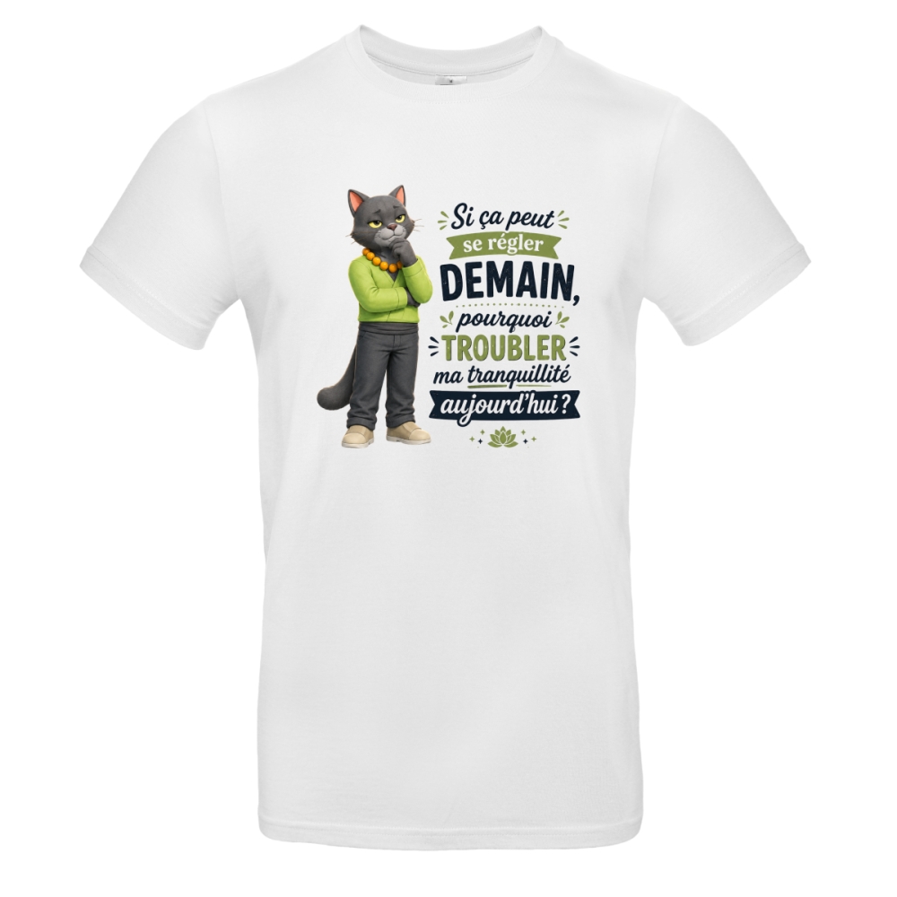 T-shirt chat drôle – Si ça peut se régler demain | Gaston par Mourmi