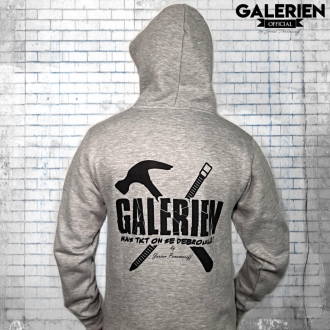 Sweat à capuche Galérien Officiel Gris chiné - Jorian Ponomareff