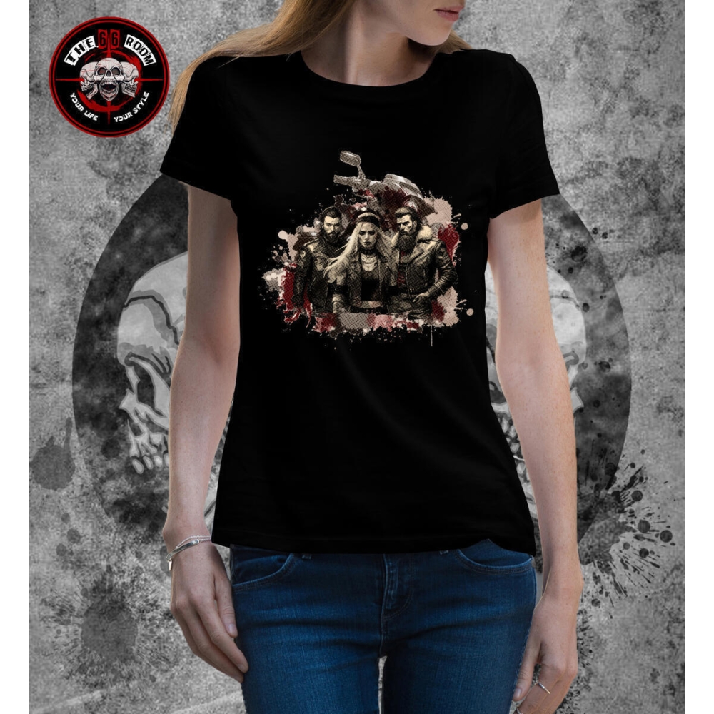 T-Shirt Femme "Splash Bike" Noir