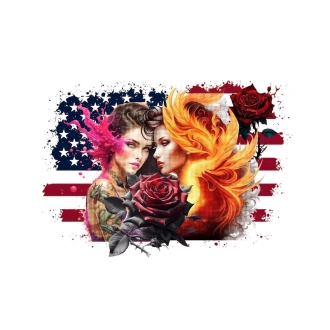 T-Shirt Femme "Flag Roses"